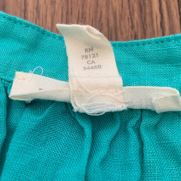 Turquoise Linen Popover Tunic - Picture 3 of 7